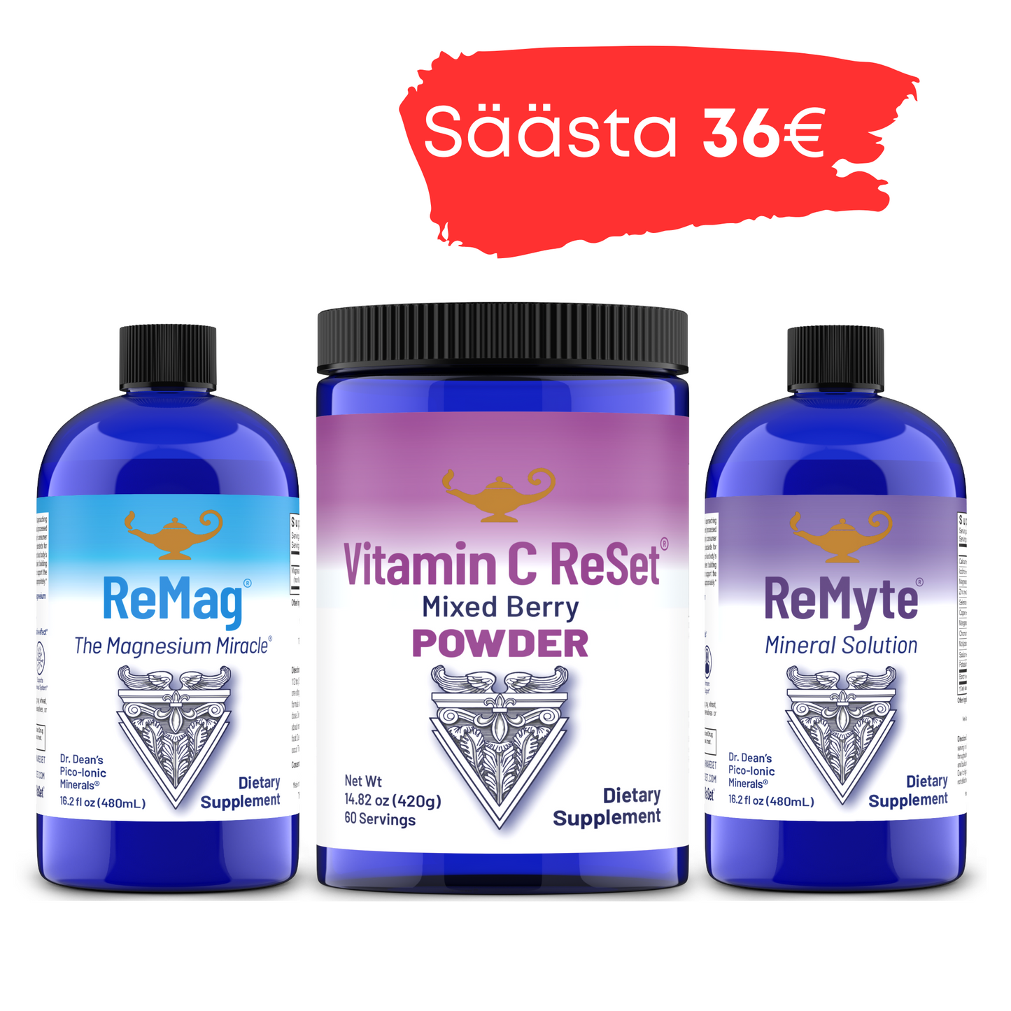 ReMag® 480ml + ReMyte® 480ml + Vitamin C Reset® 420g