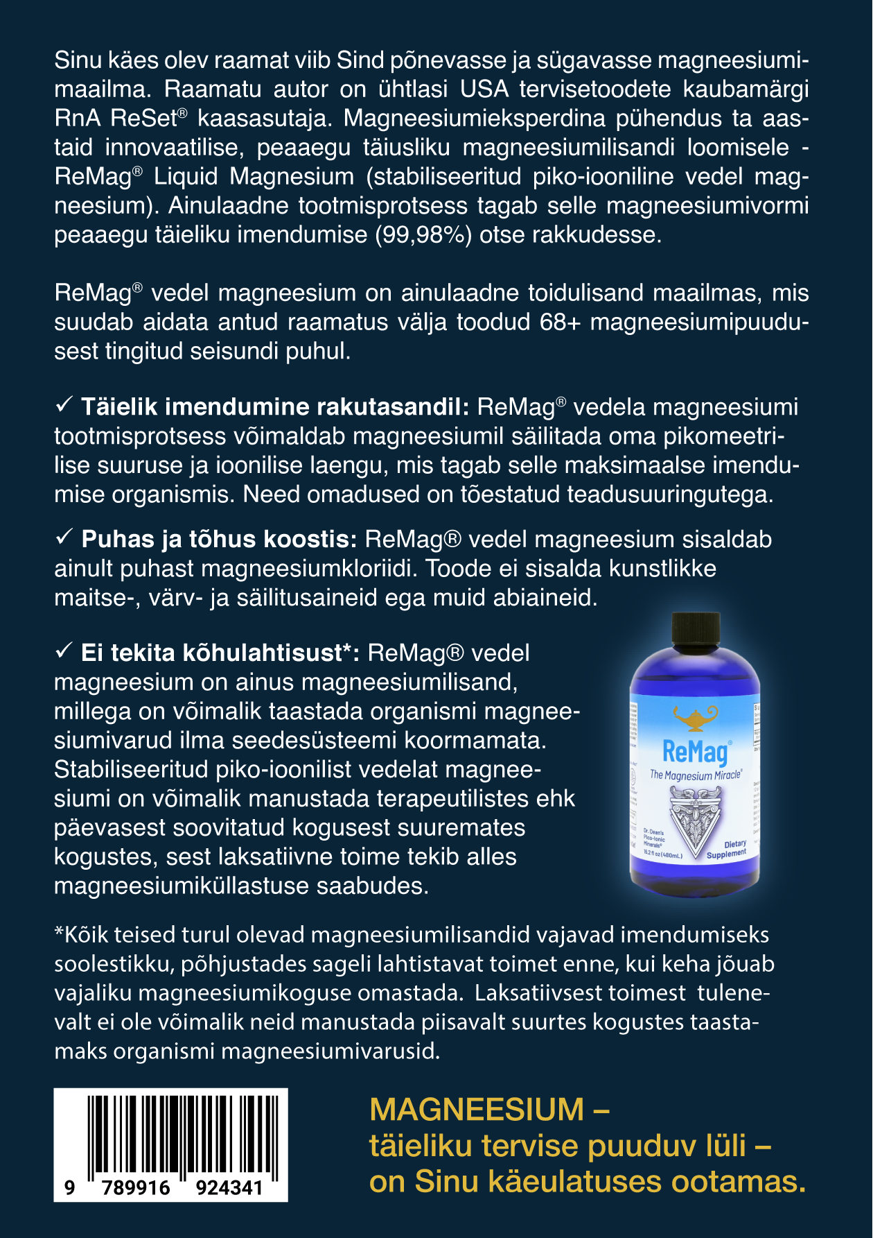 E-Raamat: „MAGNEESIUM - täieliku tervise puuduv lüli“- Carolyn Dean