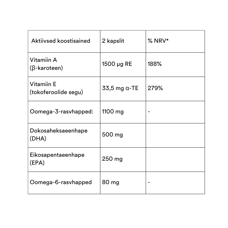 Omega 3 Algae A+E®, 60 kapslit