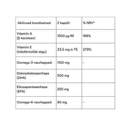 Omega 3 Algae A+E®, 60 kapslit